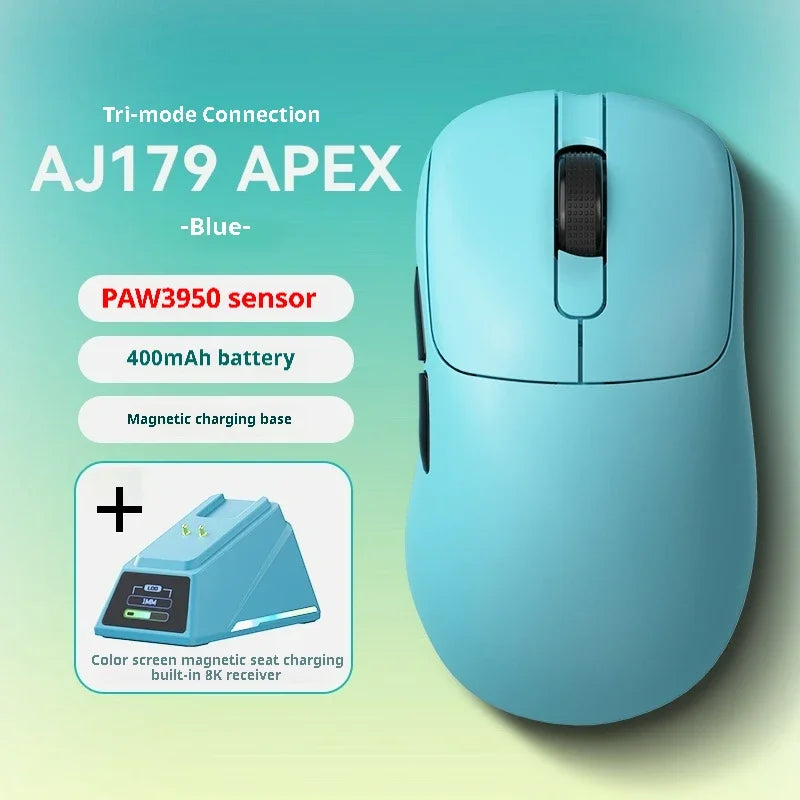 PC AJ179 Apex Wireless Mouse AJAZZ 58g Lightweight Long battery life New Release Multi-mode Bluetooth 2.4g PC MAC Gaming Office