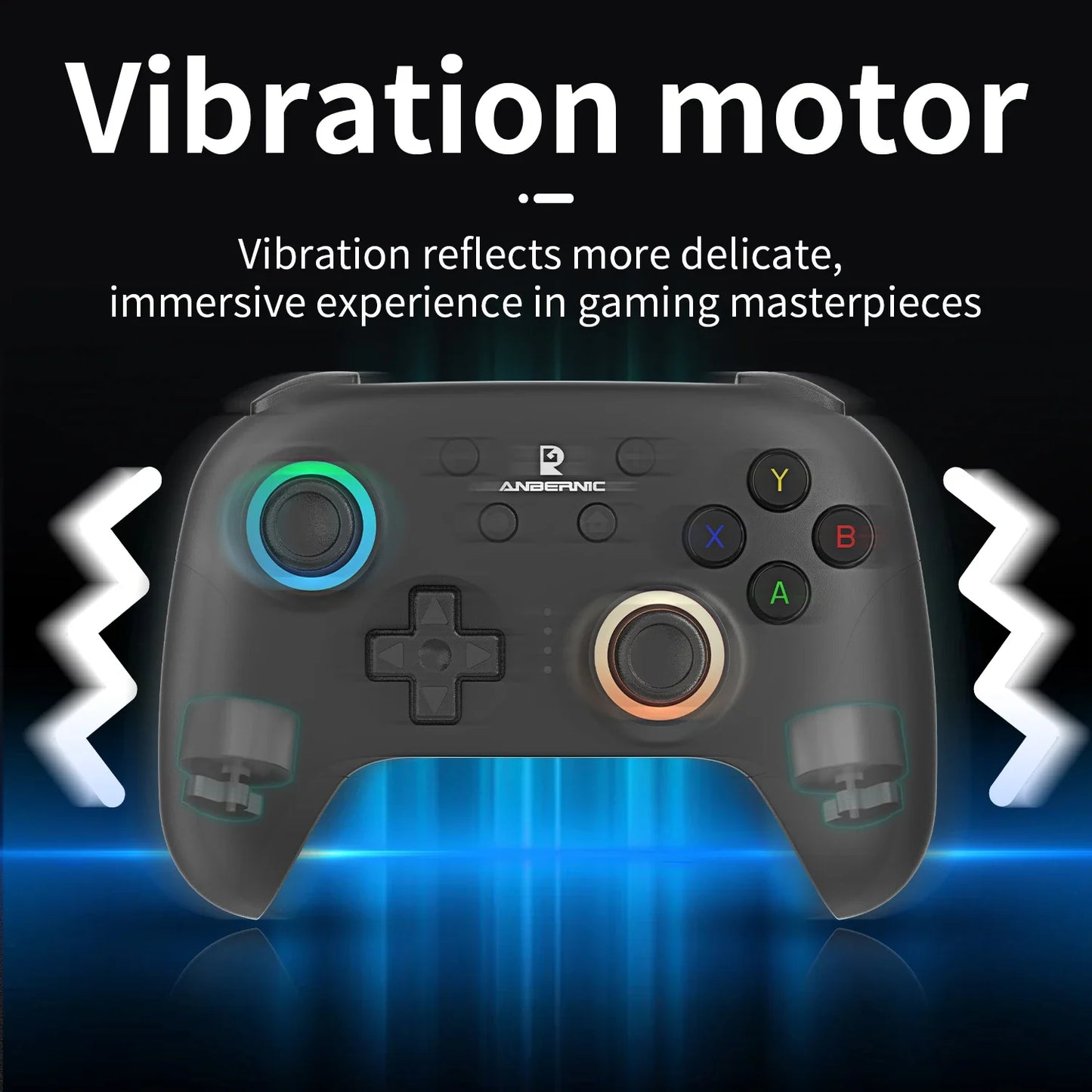 ANBERNIC RG P01Gamepad Wireless Gaming Controller Hall Trigger Joystick Macro Key RGB For Switch PC Android IOS Breathing Light