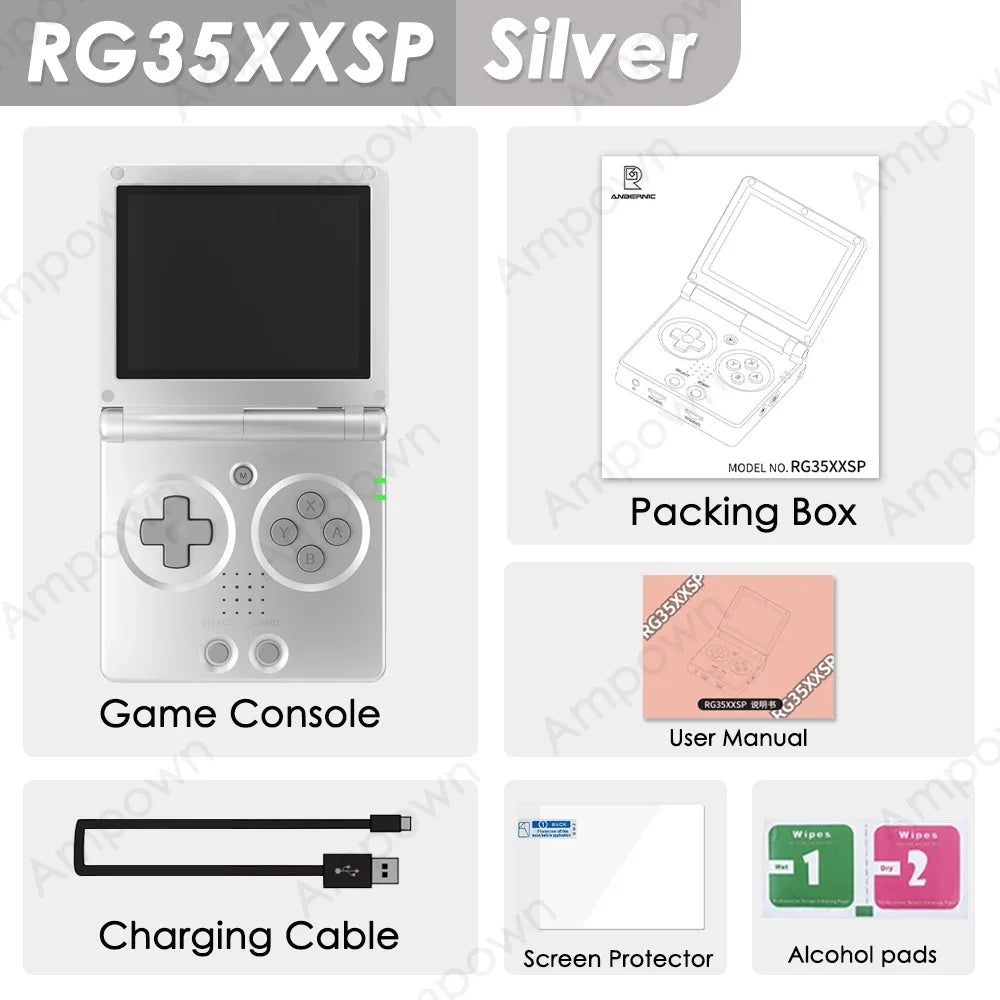 ANBERNIC RG35XXSP Flip Game Console 3.5'' IPS Screen Mini HDMI Output WiFi Bluetooth 4.2 E-book Linux Video Console Player Gifts