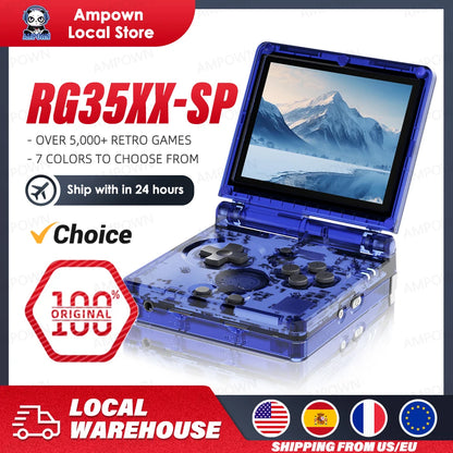 ANBERNIC RG35XXSP Flip Game Console 3.5'' IPS Screen Mini HDMI Output WiFi Bluetooth 4.2 E-book Linux Video Console Player Gifts