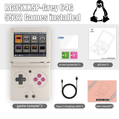 ANBERNIC RG35XXSP Flip Handheld Game Console Linux System 64G 3.5'' IPS Screen HDMI-TV-Out Support Streaming With Hall Switch