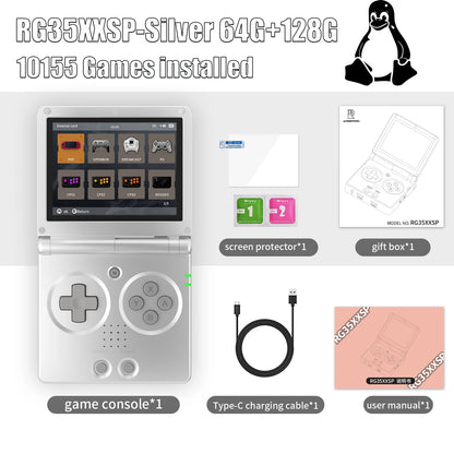 ANBERNIC RG35XXSP Flip Handheld Game Console Linux System 64G 3.5'' IPS Screen HDMI-TV-Out Support Streaming With Hall Switch