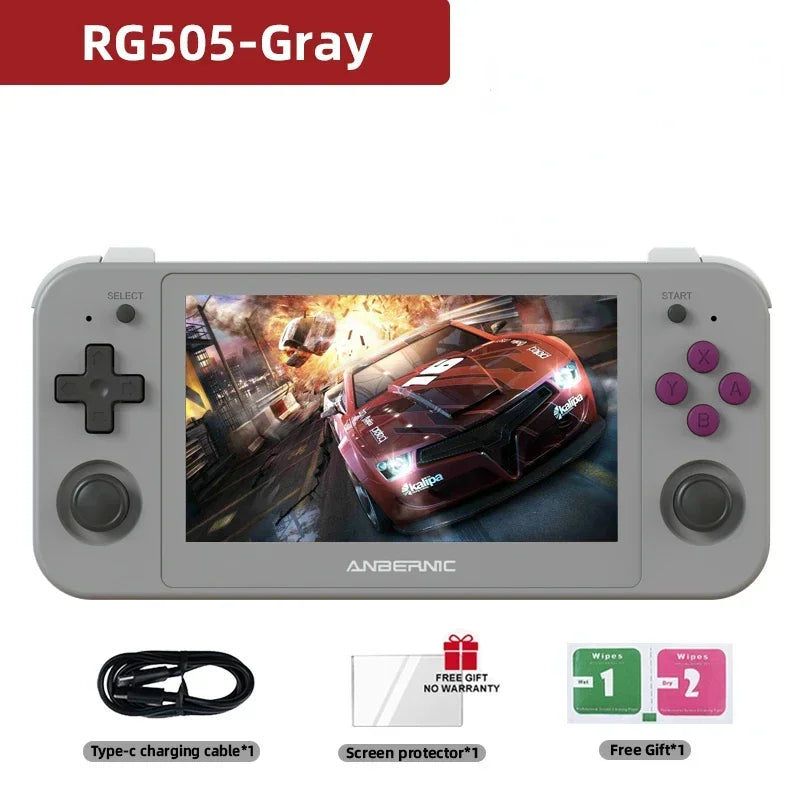 ANBERNIC RG505 Handheld Game 4.95 Inches OLED Touch Screen Android 12 OS Portable Retro Video Console 512G 70000 Games PSP Gift