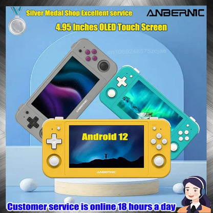 ANBERNIC RG505 Handheld Game 4.95 Inches OLED Touch Screen Android 12 OS Portable Retro Video Console 512G 70000 Games PSP Gift