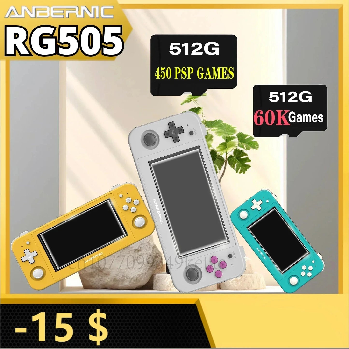 ANBERNIC RG505 Handheld Game Console Unisoc Tiger T618  Android 12 System 4.95-INCH OLED With Hall Joyctick OTA Update PSP Gift