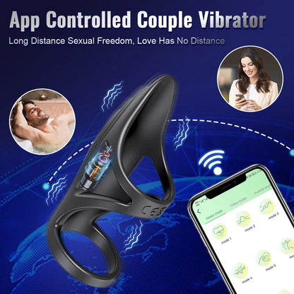 Gtooza_APP Bluetooth Vibrating Cock Penis Ring  Delay Ejaculation Sex Toys  Men Couple Penisring Cockring  Sleeve gtooza.com