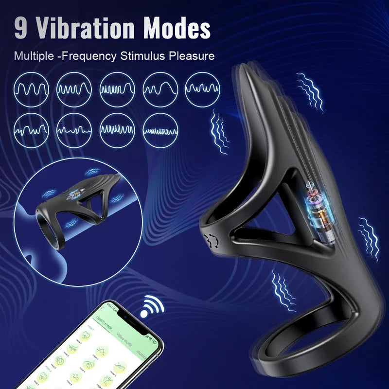 Gtooza_APP Bluetooth Vibrating Cock Penis Ring  Delay Ejaculation Sex Toys  Men Couple Penisring Cockring  Sleeve gtooza.com