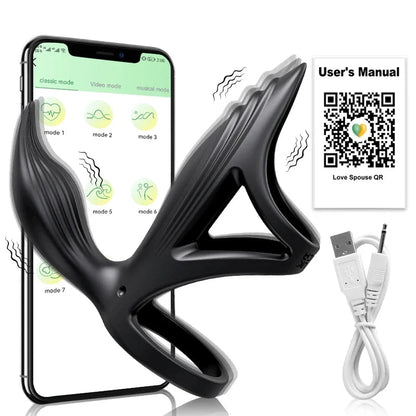 Gtooza_APP Bluetooth Vibrating Cock Penis Ring  Delay Ejaculation Sex Toys  Men Couple Penisring Cockring  Sleeve gtooza.com