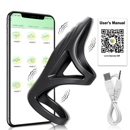 Gtooza_APP Bluetooth Vibrating Cock Penis Ring  Delay Ejaculation Sex Toys  Men Couple Penisring Cockring  Sleeve gtooza.com