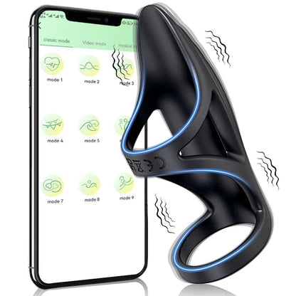 Gtooza_APP Bluetooth Vibrating Cock Penis Ring  Delay Ejaculation Sex Toys  Men Couple Penisring Cockring  Sleeve gtooza.com