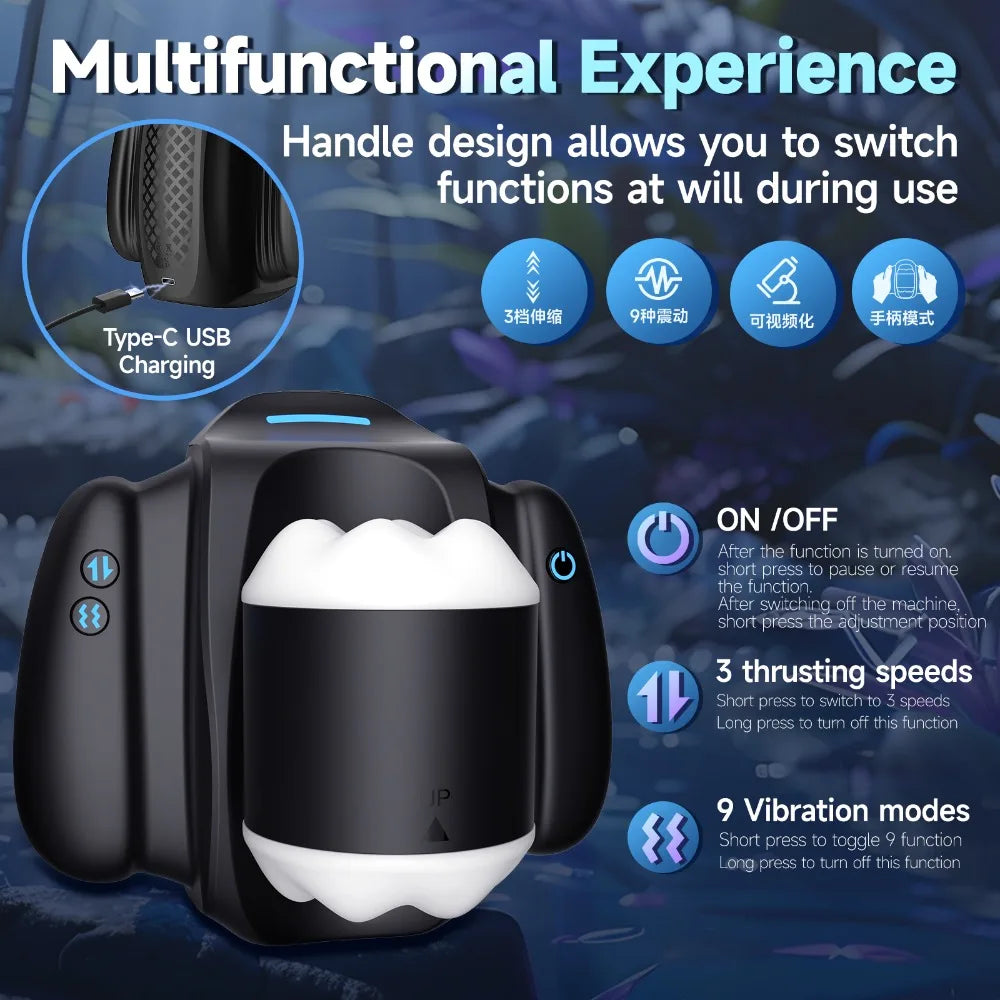 GtoozaAPP Control Powerful Vibration Extra Long Distance Telescopic Male Masturbator Masturbation Cup Pocket Pussy Sex Toys Sexmachine gtooza.com