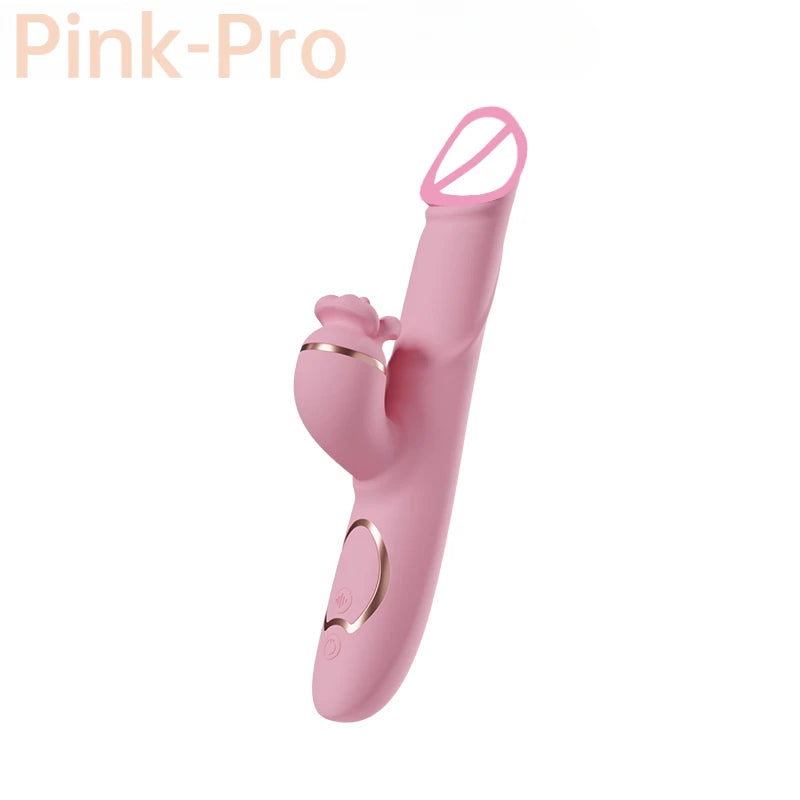 GtoozaAPP Control Vibration Flap Tongue Lick 3-in-1 Female Masturbation Vibrator Clitoral Vagina G-Spot Masturbator Massager Sex Toys