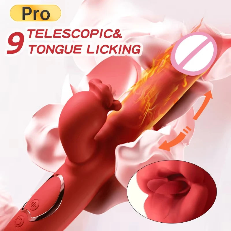 GtoozaAPP Control Vibration Flap Tongue Lick 3-in-1 Female Masturbation Vibrator Clitoral Vagina G-Spot Masturbator Massager Sex Toys