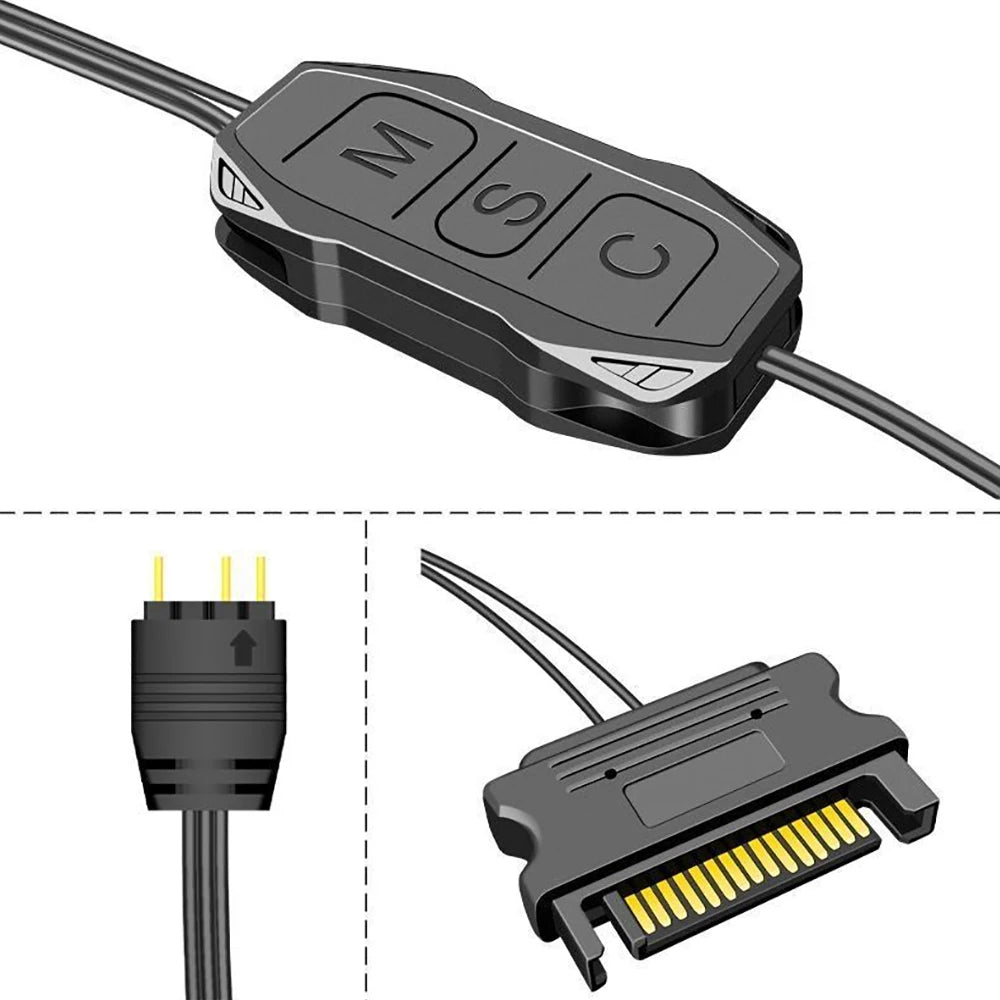 PCARGB Controller 5V 3pin To SATA Power Supply Mini RGB Controller 3PIN Hub