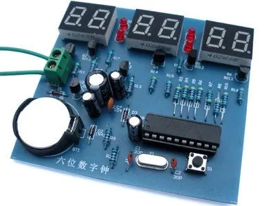 AT89C2051 Six digital clock kit singlechip 6 LED clock electronic production of bulk DIY