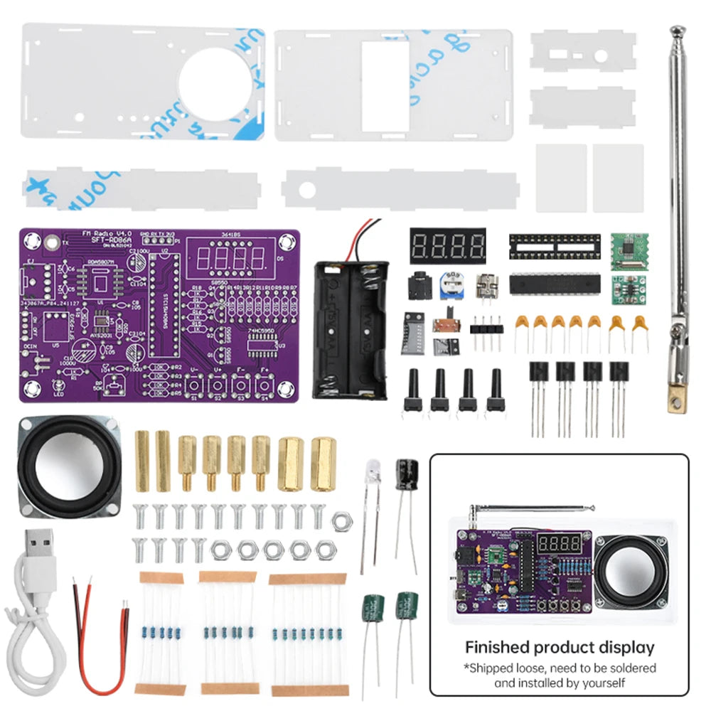 AXS2031 FM radio electronic DIY kit digital tube display radio single chip computer learning assembly parts 87.5MHz~108MHZ