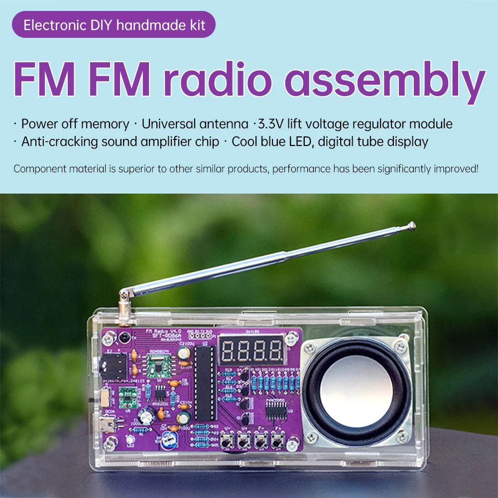 AXS2031 FM radio electronic DIY kit digital tube display radio single chip computer learning assembly parts 87.5MHz~108MHZ