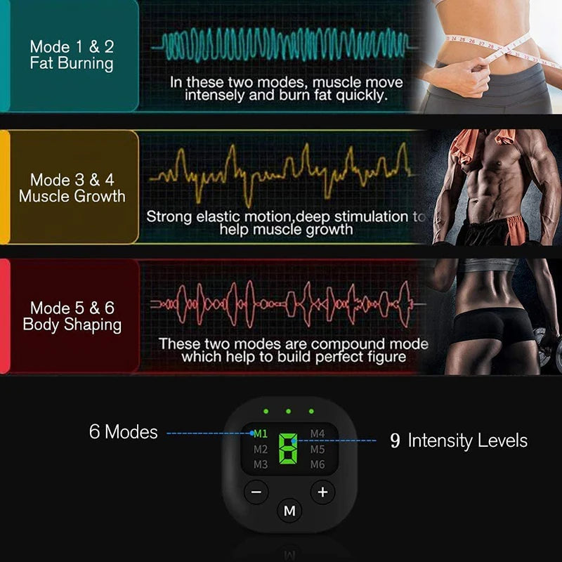 PC Abdominal Muscle Stimulator EMS ABS Trainer Electrostimulation Muscles T