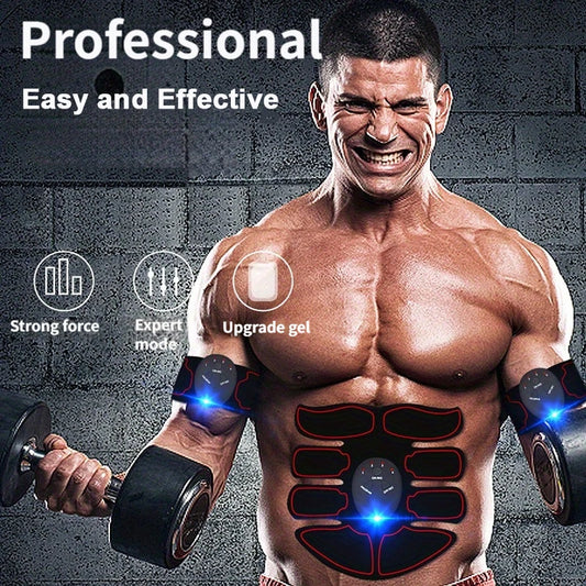 PC Abdominal Muscle Stimulator, USB Rechargeable Abdominal Training Belt, H