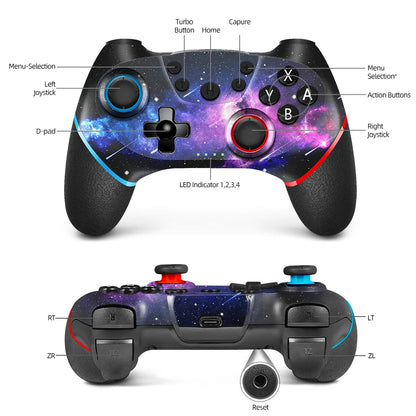 AceGamer Nebula Design Wireless Controller  Switch/Lite/OLED, with Dual Vibration/Turbo/Ergonomic Function