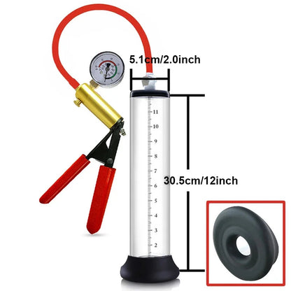 Acrylic manual enlarger toy  men vacuum pump male masturbation penis extender trainer adults sex product gtooza.com