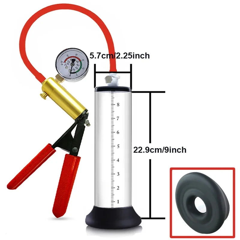 Acrylic manual enlarger toy  men vacuum pump male masturbation penis extender trainer adults sex product gtooza.com