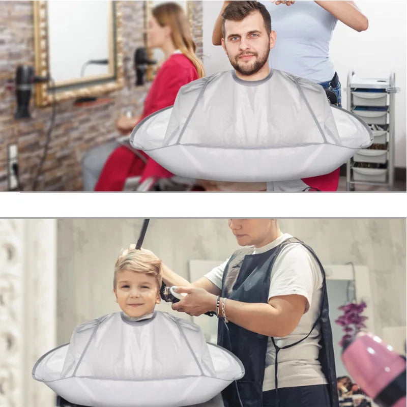 Adult Medium Size Haircut Cloak Cloth Hair Dye Three-Dimensional Breathable Household Haircut Cloak Foldable Haircut Tool