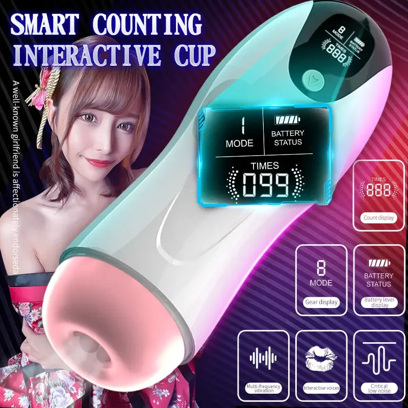 Gtooza_Adult Products Men's Automatic Airplane Cup Sucking Telescopic Intelligent Sound Heating Simulation Channel Sex Masturbation gtooza.com