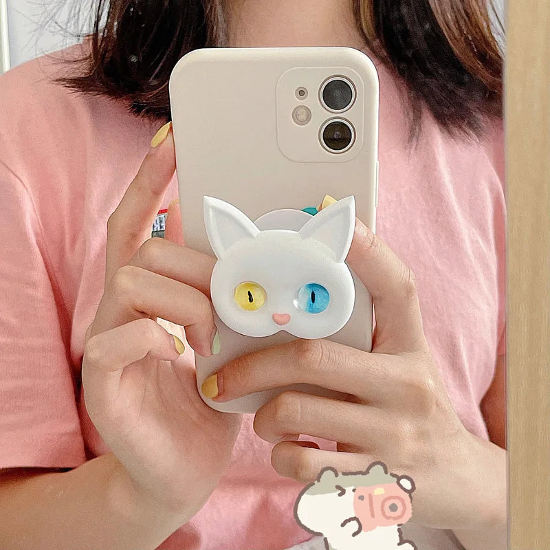 PC Air Sac Phone Holder  Korean INS  3D Cat Cellphone Finger Ring Stand  Mobile Phone Accessories  Iphone