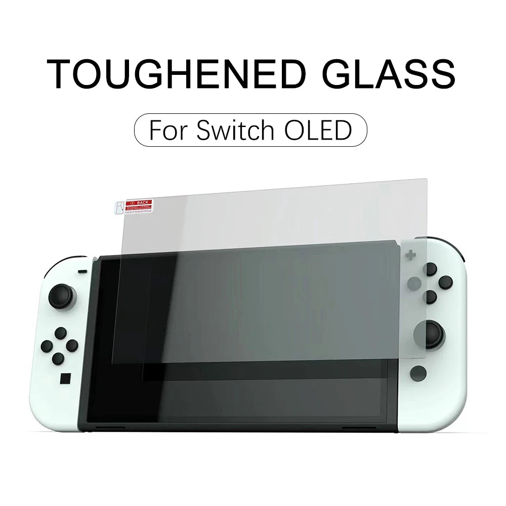 Anti-Scratch 9H Eyes Protective Glass Film Bubble-Free Tempered Glass Screen Protector  Nintendo Switch OLED Game Console