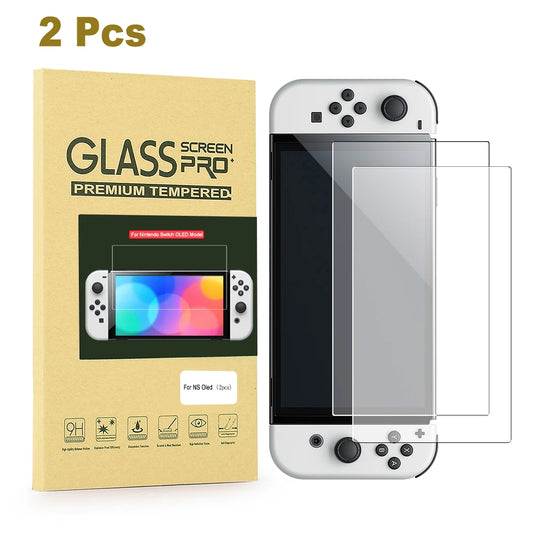 Anti-Scratch 9H Eyes Protective Glass Film Bubble-Free Tempered Glass Screen Protector  Nintendo Switch OLED Game Console