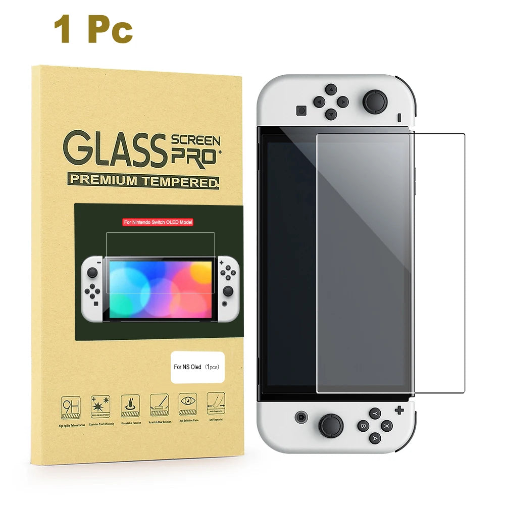 Anti-Scratch 9H Eyes Protective Glass Film Bubble-Free Tempered Glass Screen Protector  Nintendo Switch OLED Game Console