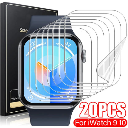 Anti Scratch Screen Protectors For iPhone iWatch 9 41/45MM iWatch 10 42/46MM Smartwatch Full Cover HD Hydrgel Protective Films