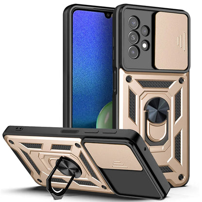 PC Armor Shockproof Case  Samsung Galaxy A13 4G A13-5G Phone Camera Lens Protective Magnetic Car Holder Ring Case Cover