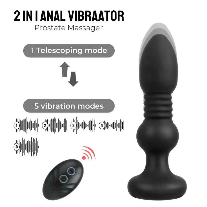 Gtooza_Automatic Stretching Vibrators Anal Sex Toys  Men Women Vaginal Balls Stimulator  Panties Dildos Female Masturbator gtooza.com