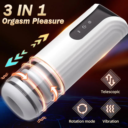 Automatic Telescopic Vibration Heated Male Masturbation Cup Sex Toys  Men Pocket Pussy Flesh light Glans Massager Blowjob 18+ gtooza.com