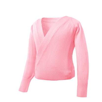 GtoozaAutumn Winter Wrap Ballet Sweater Cardigans  Girls Kids Soft Knitted Dance Leotards Crossover Warm Ballet Coats