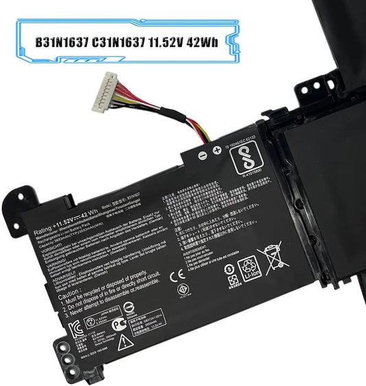 PC B31N1637 C31N1637 Laptop Battery  ASUS VivoBook X510 X510U X510UQ X510UA S510U S510UF S510UQ F510U F510UA F510UQ F510QA