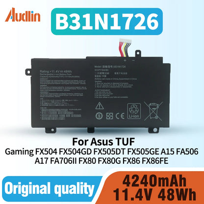 PC B31N1726 Battery  ASUS TUF Gaming FX504 FX504G FX504GD FX504GE FX504GM FX505 FX505DT FX505DV FX505DY FX80 FX80G FX80GD FX86