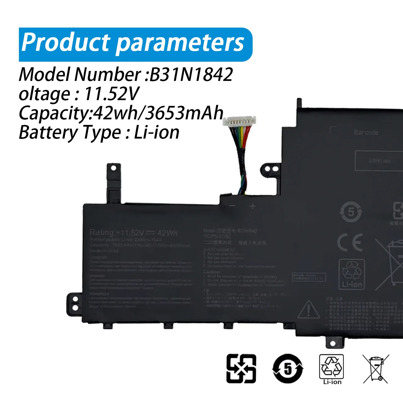 PC B31N1842 Battery For ASUS VivoBook F513EA F513EP F513IA K513E K513EA K513EP KM513UA M513IA M513UA S513EA S513F