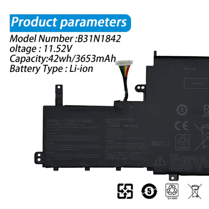 PC B31N1842 Battery For ASUS VivoBook F513EA F513EP F513IA K513E K513EA K513EP KM513UA M513IA M513UA S513EA S513F