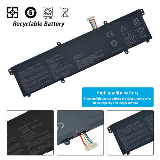 PC B31N1911 Battery For ASUS VivoBook Flip 14 TM420IA TP470EA M413DA M413DA-EK162T M413DA-EK007T X421DA X421EA TP470EZ  C31N1911