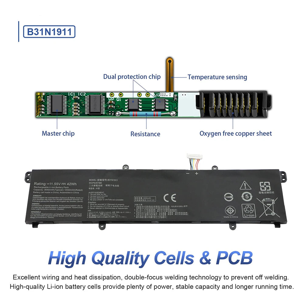 PC B31N1911 C31N1911 Laptop Battery  ASUS VivoBook Flip 14 TM420IA M413 M413DA TM420IA F413 K413 X413 Notebook X X413FF X421DA