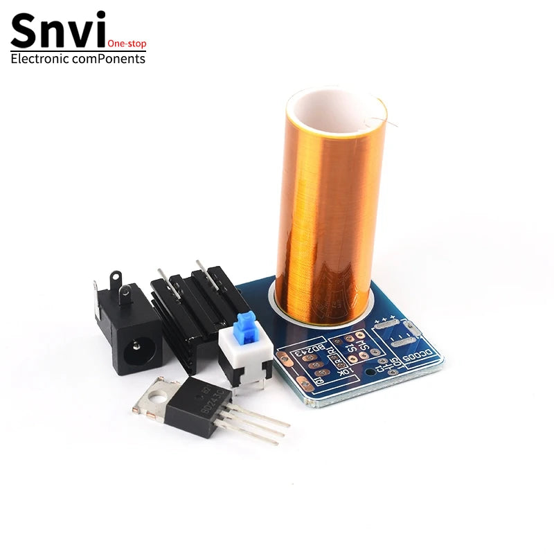 BD243  Mini Tesla Coil Kit Magic Props DIY Parts Empty Lights Technology Diy Electronics BD243C DIY Mini Tesla Coil Module