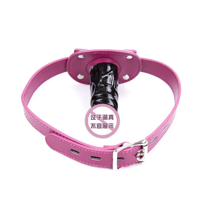 BDSM  Adult Game Silicone Penis Plug Dildos Open Mouth Gag With Locking Buckles  Harness  Sex Toys  Couple