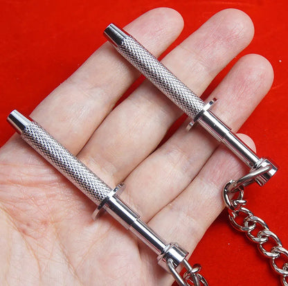 BDSM Spring Loaded Nipple Grabber Claws Clamps,Metal Breast Clips With Connecting Chain ,Sex Toys  Couples,Adult Games