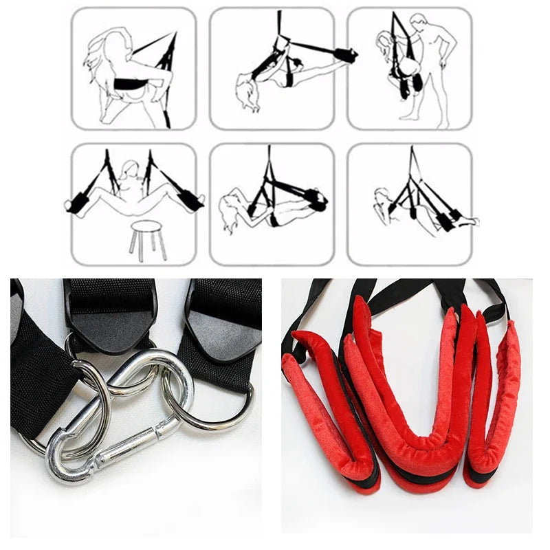 BDSM s Erotic Game Toy  Couples Adult SM Sex Door Swing Chairs Hanging Furniture Straps Flirting  Rope gtooza.com