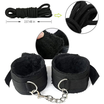 BDSM sexual jugetkit  couples Pu set handcuffs sex games shackles nipple clamp adult sexy toys 18