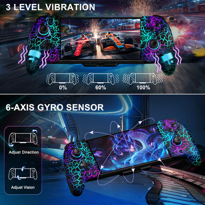 BEBONCOOL JC200 Switch Controller For Nintendo Switch/Switch OLED RGB Joystick Gamepad Built-in 6-Axis Gyro Design Handheld Grip