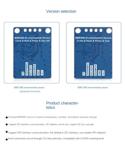 BME688 Environmental Sensor BME680 Temperature and Humidity Atmospheric Pressure VOC Gas Detection Sensor Module